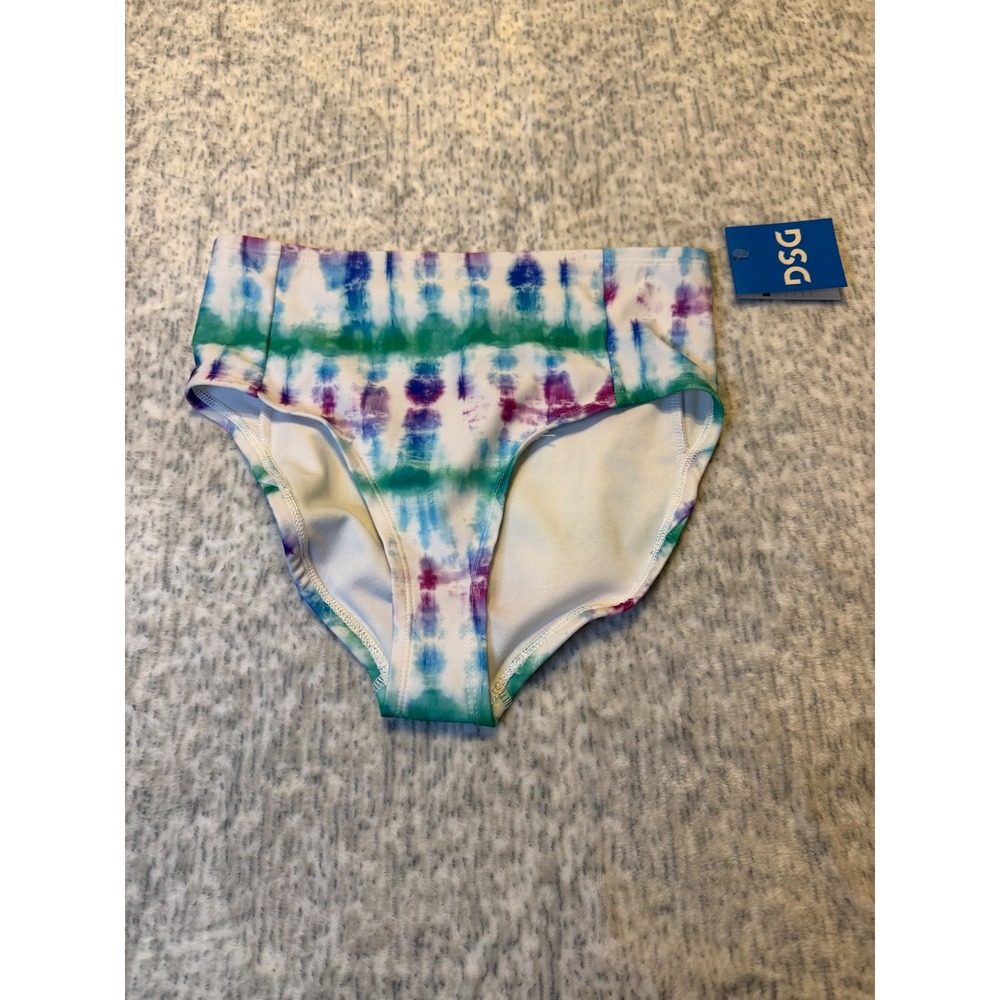 DSG Kids Girls High Waisted Bikini Bottoms Tie Dye Swim Size XL NWT